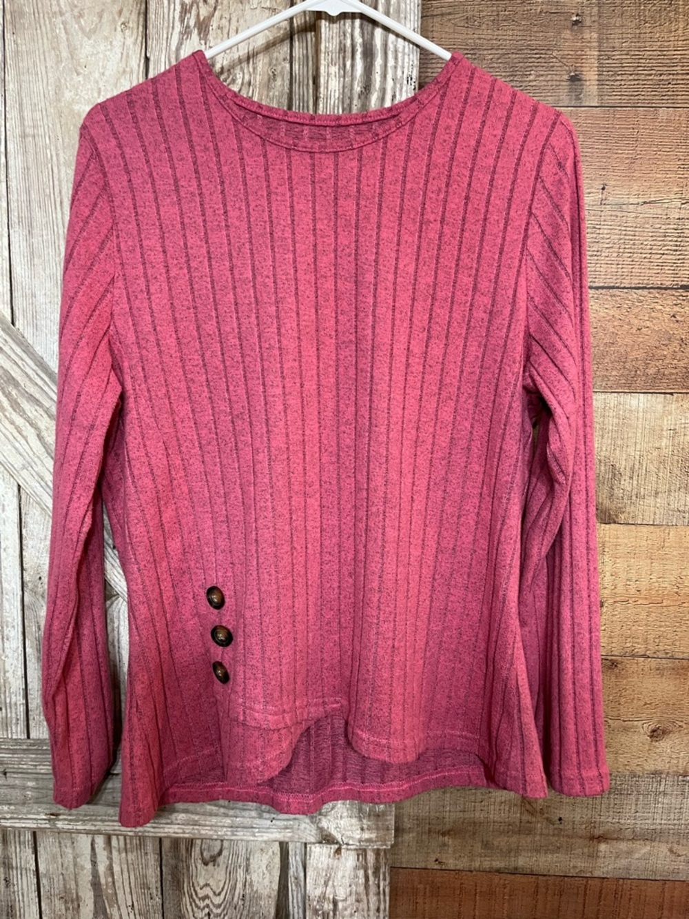 Women's Ribbed Long-Sleeve Sweater - Rose